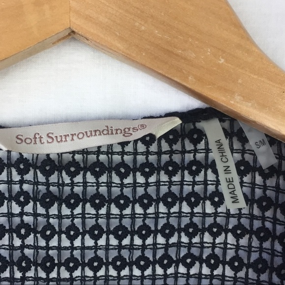 Soft Surroundings Black crocheted long cardigan - Picture 4 of 6